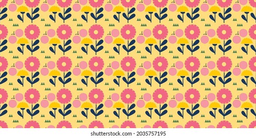Cute floral background. Seamless pattern.Vector. 