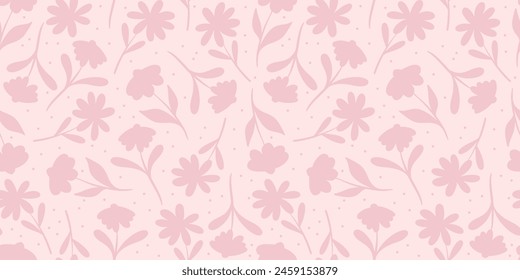 Fondo floral lindo, diseño de patrón de repetición sin costuras, Fondo de pantalla rosa con flores