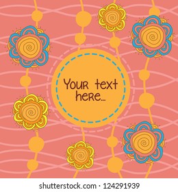 Cute floral background with text