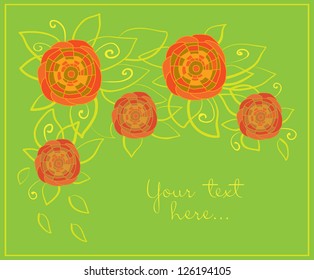 Cute floral background with text