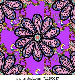 Cute floral background. Vector illustration. Beautiful fabric pattern. Seamless pattern in small flower.