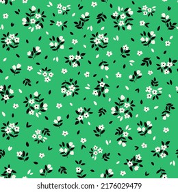 Cute floral background. Vector seamless pattern with ditsy flowers. Vintage botanical surface pattern design. Cottage core wallpaper