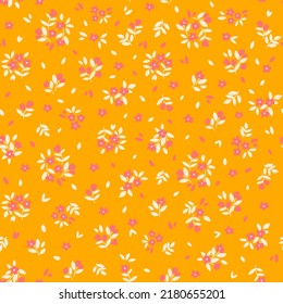 Fondo florido y cuidado. Patrón vectorial sin fisuras con flores de color. Diseño de patrones de superficie botánica vintage. Papel de fondo de escritorio