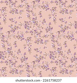 Cute floral background. Vector seamless pattern with ditsy flowers. Vintage botanical surface pattern design. Cottage core wallpaper