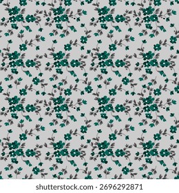 Cute floral background. Vector seamless pattern with ditsy flowers. Vintage botanical surface pattern design. Cottage core wallpaper
