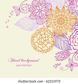 Cute floral background in vivid colors