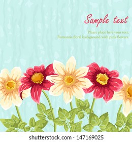 Cute floral backgrounds with sky and flowers