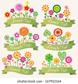 cute floral banner set
