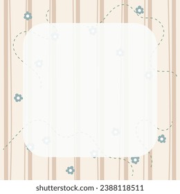 Cute floral border frame background vector