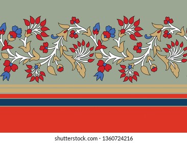 cute floral border pattern on gray