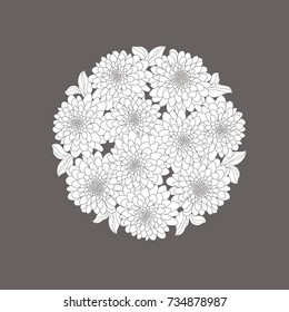 Cute floral card with dahlias
