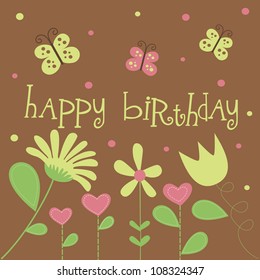 cute floral card design. vector illustration