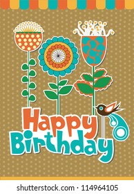 cute floral card design. vector illustration