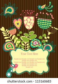 cute floral card design. vector illustration