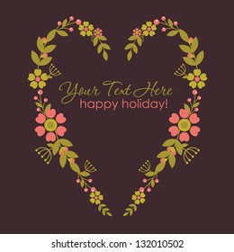 cute floral card design. vector illustration