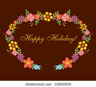 cute floral card design. vector illustration