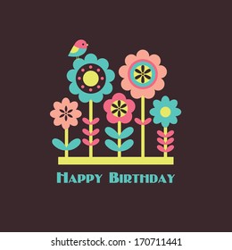 cute floral card design. vector illustration