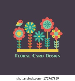 cute floral card design. vector illustration