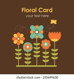 cute floral card design. vector illustration