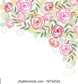 cute  floral card with roses