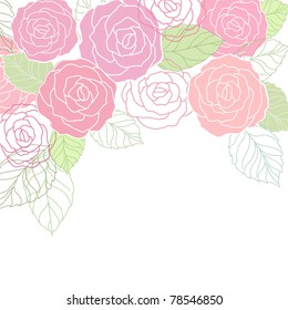 cute  floral card with roses