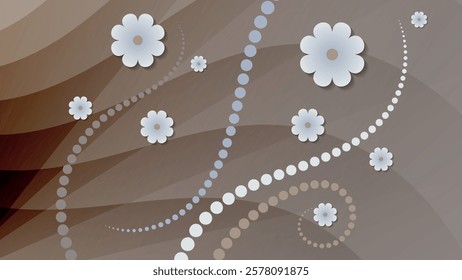 Cute floral card in soft beige tones. An excellent background for advertising, posters, postcards, business cards, corporate attributes and your other projects. Vector.

