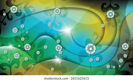 Cartão floral bonito em tons de verão. Uma excelente ilustração para publicidade, cartazes, cartões postais, cartões de visita, atributos corporativos e seus outros projetos. Vetor.