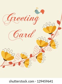 cute floral card. vector illustration