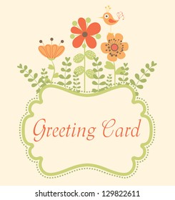 cute floral card. vector illustration