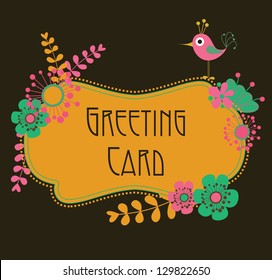cute floral card. vector illustration