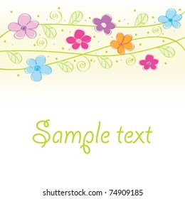 Cute floral card. Vector illustration