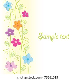 Cute floral card. Vector illustration