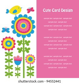 cute floral card. vector illustration