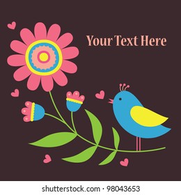 cute floral card. vector illustration