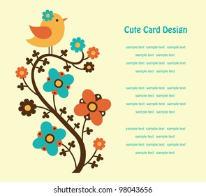 cute floral card. vector illustration