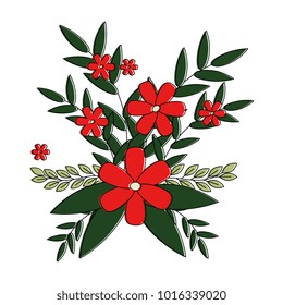 cute floral decoration icon