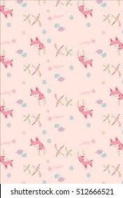 cute floral deer pattern with flower background