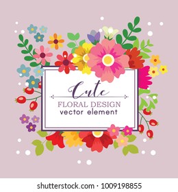 cute floral design vector