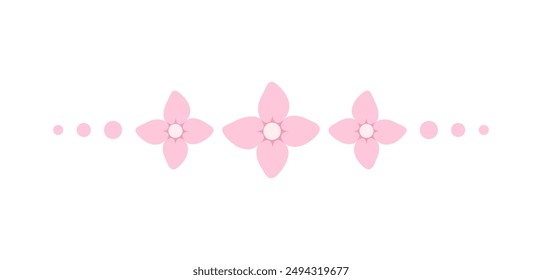 Lindo divisor floral borde línea ilustración