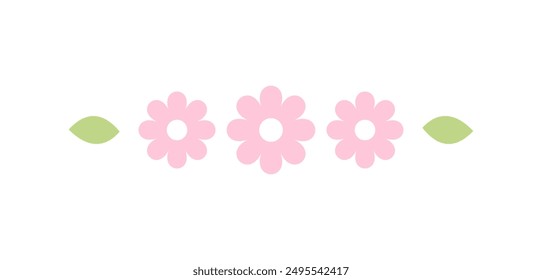 Cute floral divider border line illustration