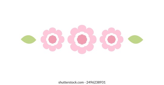 Cute floral divider border line illustration