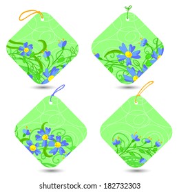 Cute floral doodle spring tags