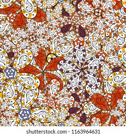 Cute floral elements. Colour Spring Theme seamless pattern Background. Flat Flower Elements Design. Vector illustration. Seamless pattern Fashionable fabric pattern.