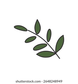 cute floral elements with soft colors and outlines. flowers, leaves, stems