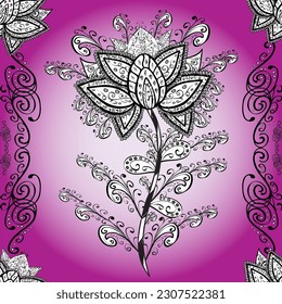 Cute floral elements. vector illustration seamless pattern Fashionable fabric pattern. Colour Spring Theme seamless pattern Background. Flat Flower Elements Design. Pink. Shape.