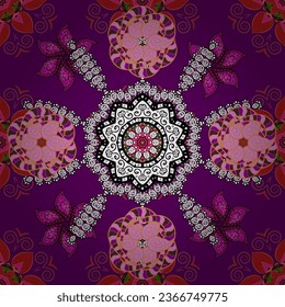 Frische Blumenelemente. Vektorgrafik nahtloses Muster Modische Stoffmuster. FarbSpring Thema nahtlose Muster Hintergrund. Flaches Blumendesign.