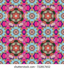 Cute floral elements. Vector illustration. Flat Flower Elements Design. Seamless pattern Fashionable fabric pattern. Colour Spring Theme seamless pattern Background.
