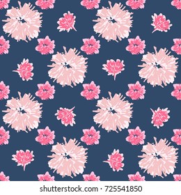 Cute Floral Fashion Seamless Pattern Background .Hand Drawn Expressive Vector Painting Illustration  for Surface , Invitation , Notebook, Banner , Wrap Paper ,Textiles, Cover, Magazine 