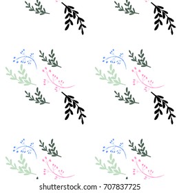 Cute floral and Flower seamless pattern with leaves, element for design, vector illustration