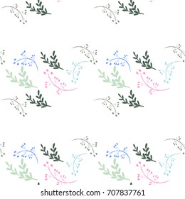 Cute floral and Flower seamless pattern with leaves, element for design, vector illustration
